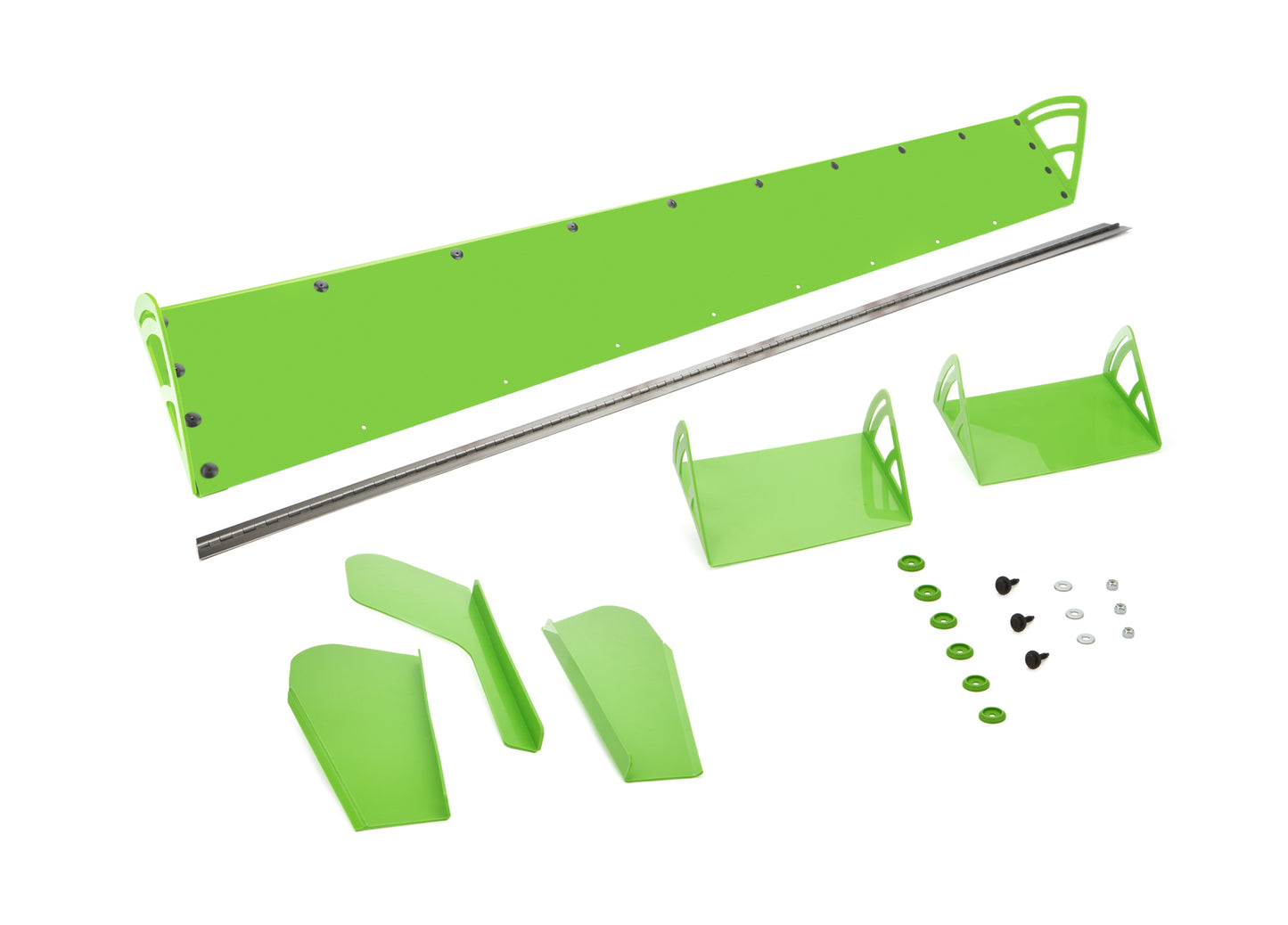 Spoiler - 72 x 8 in - Adjustable - 2-Piece - Plastic - Xtreme Green - Dirt Late Model - Kit