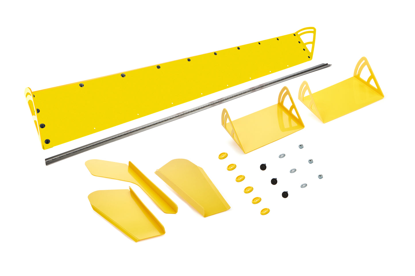 Spoiler - 72 x 8 in - Adjustable - 2-Piece - Plastic - Yellow - Dirt Late Model - Kit