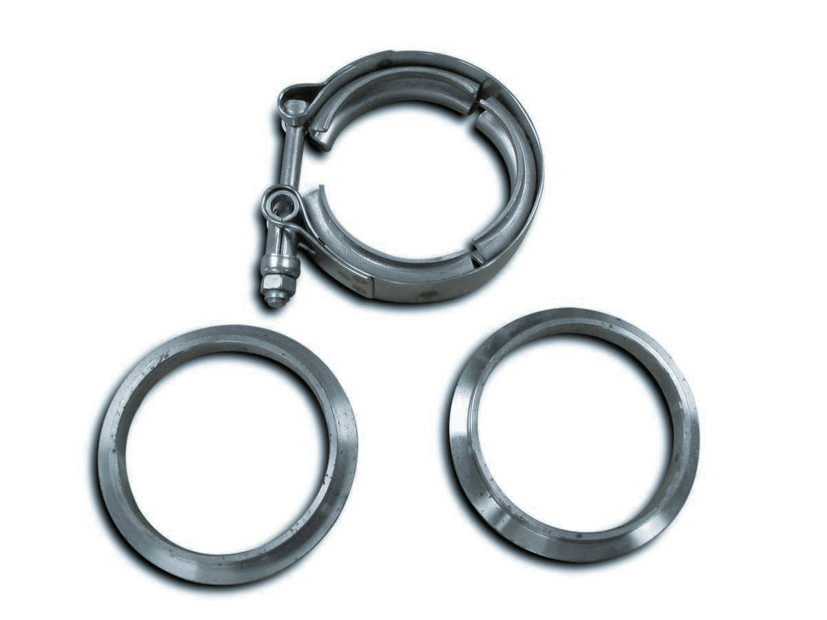V-Clamp Assembly - 3-1/2 in OD Tubing - Steel Rings - Stainless Clamp - Kit