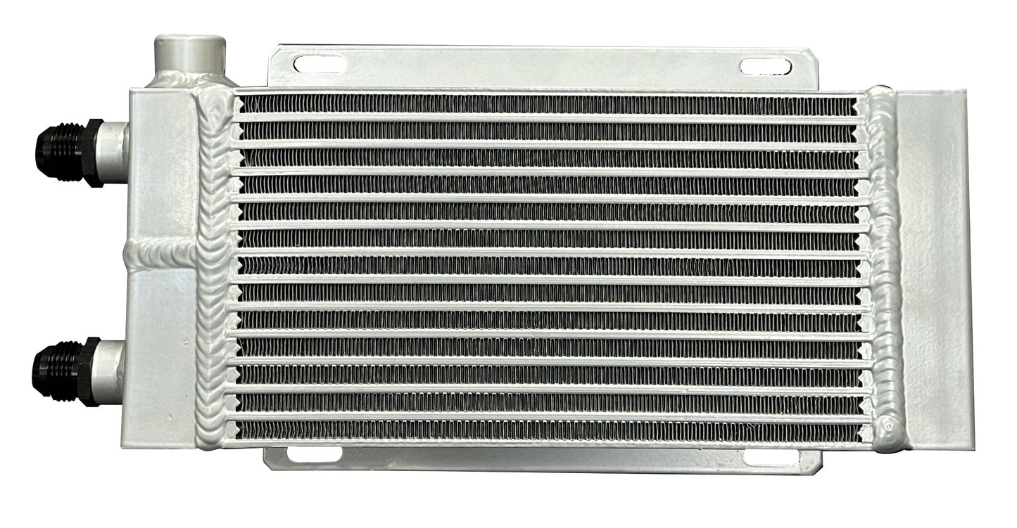Fluid Cooler - 16.688 x 8.625 x 3.125 in - Plate Type - 12 AN Male Inlet / Outlet - 1/2 in NPT Female Auxiliary Port - Aluminum - Natural - Universal - Each
