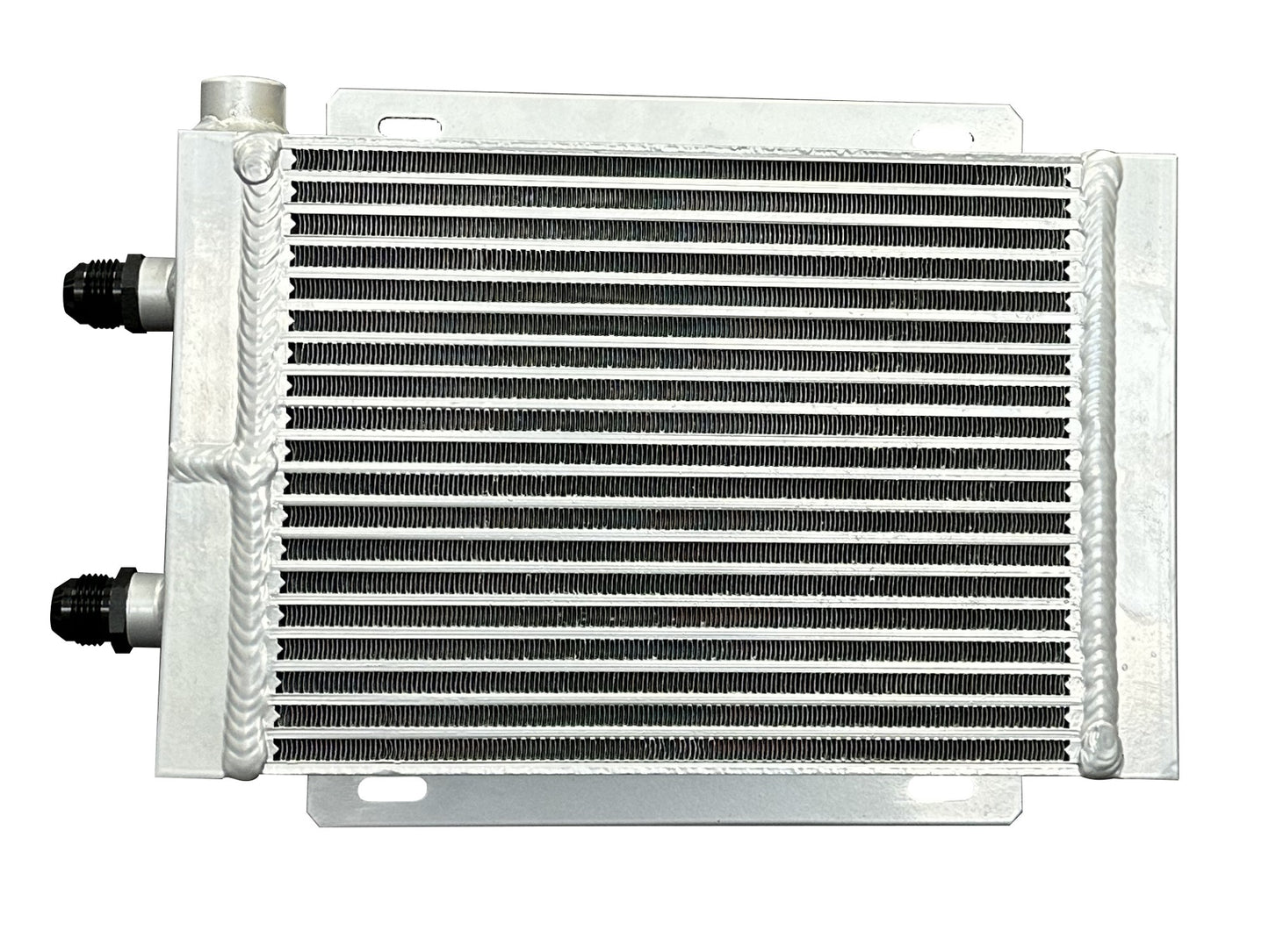Fluid Cooler - 16.875 x 11.625 x 3.25 in - Plate Type - 12 AN Male Inlet / Outlet - 1/2 in NPT Female Auxiliary Port - Aluminum - Natural - Universal - Each