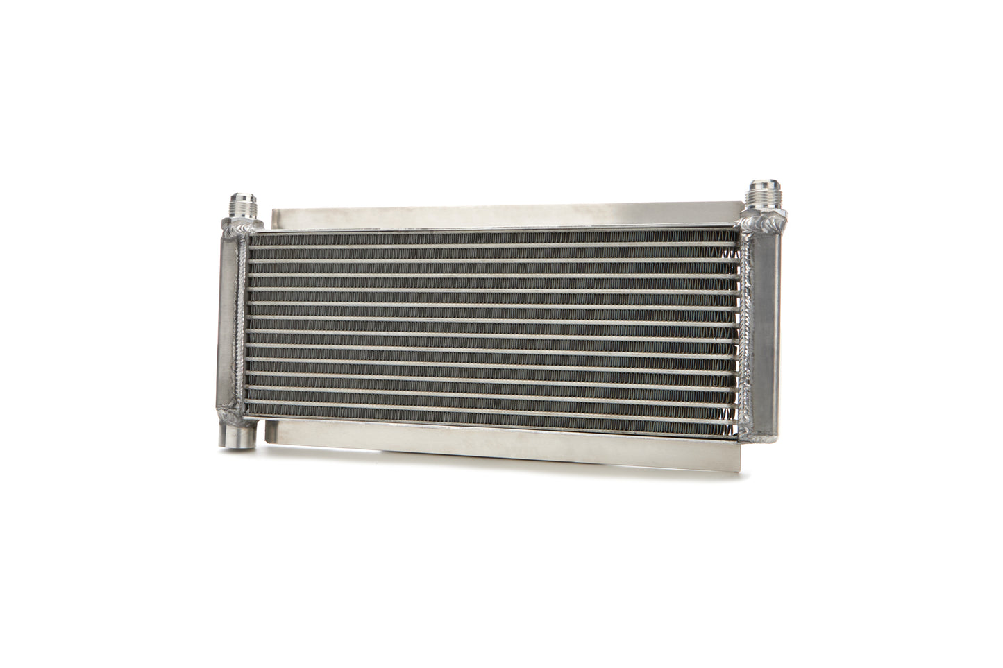 Fluid Cooler - Oil Cooler - 17.5 x 8.5 x 1.625 in - 12 AN Male Inlet / Outlet - 1/2 in NPT Female Auxiliary Port - Aluminum - Natural - Dirt Late Model - Each