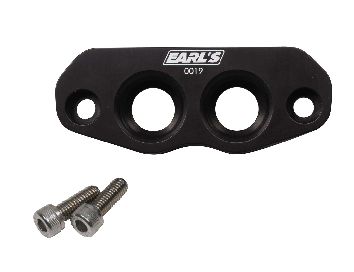 Dry Sump Adapter - Two 12 AN Female Ports - Aluminum - Black Anodized - GM LS-Series - Each