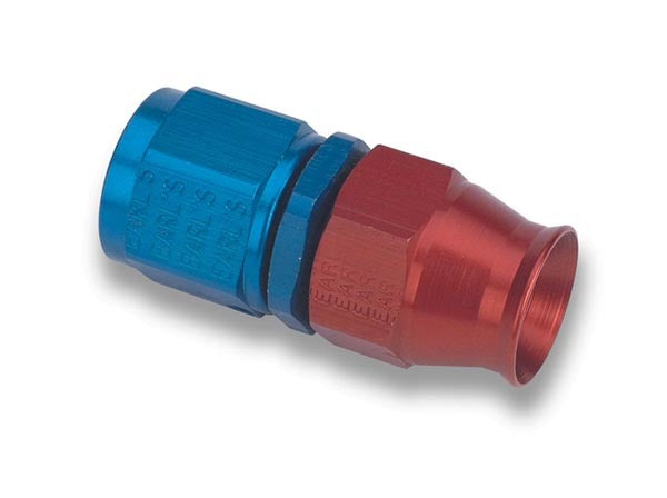 Fitting - Hose End - Speed Seal - Straight - 3 AN Hose to 3 AN Female - Aluminum - Blue / Red Anodized - Each