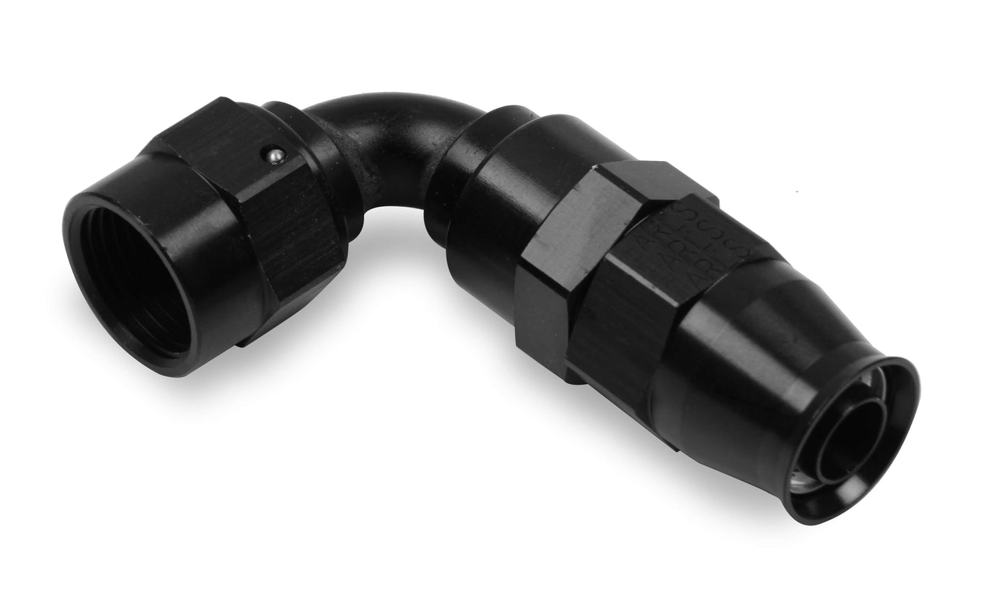 Fitting - Hose End - Ultra-Pro - 90 Degree - 6 AN Hose to 6 AN Female - Swivel - Aluminum - Black Anodized - Each