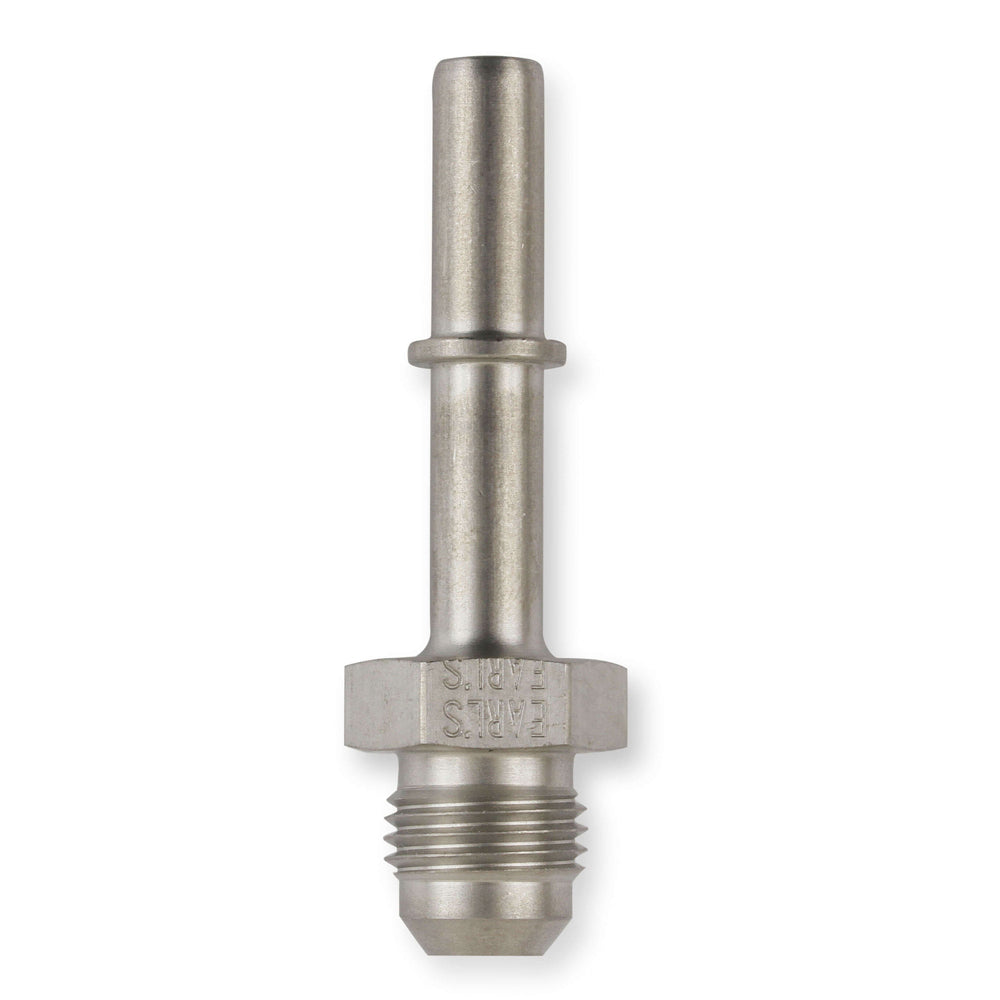 Fitting - Fuel Line Adapter - Straight - 5/16 in SAE Male Quick Disconnect to 6 AN Male - Stainless - Natural - Each