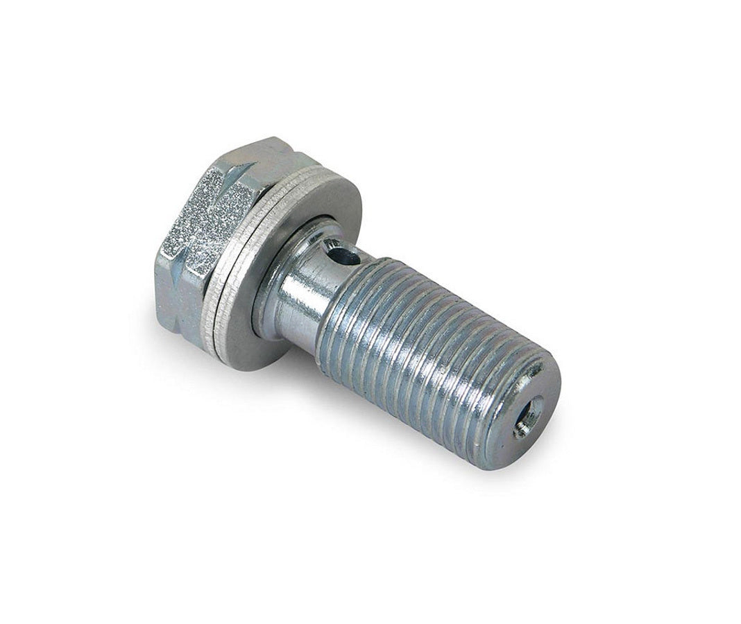 Banjo Bolt - Single Banjo - 10 mm x 1.00 Thread - 0.425 in Banjo Height - Washers Included - Steel - Nickel Plated - Each