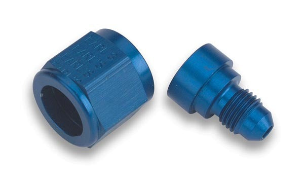 Fitting - Adapter - Straight - 8 AN Female to 4 AN Male - Aluminum - Blue Anodized - Each