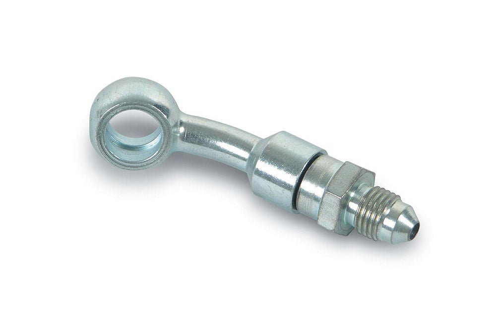Fitting - Adapter Banjo - 30 Degree - 3 AN Male to 3/8 in or 10 mm Banjo - Steel - Zinc Oxide - Each