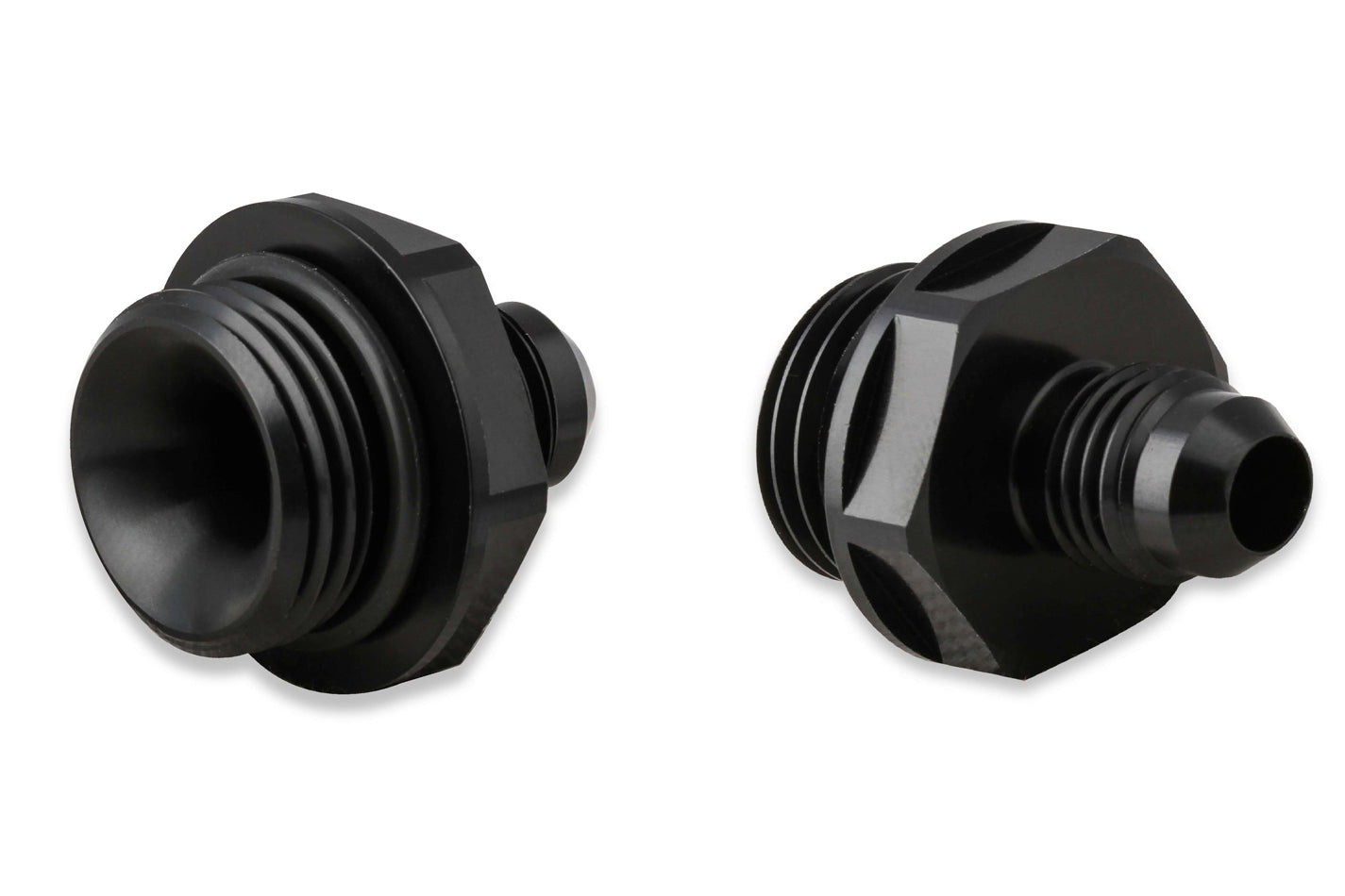 Fitting - Adapter - Straight - 6 AN Male to 10 AN Male O-Ring - Aluminum - Black Anodized - Pair