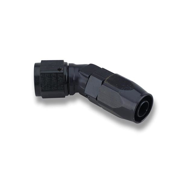 Fitting - Hose End - Ano-Tuff - Swivel-Seal - 45 Degree - Low Profile - 6 AN Hose to 6 AN Female Swivel - Aluminum - Black Anodized - Each