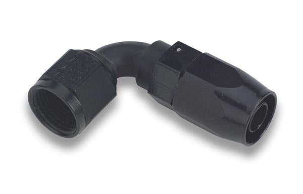 Fitting - Hose End - Ano-Tuff - Swivel-Seal - 90 Degree - 6 AN Hose to 6 AN Female Swivel - Aluminum - Black Anodized - Each