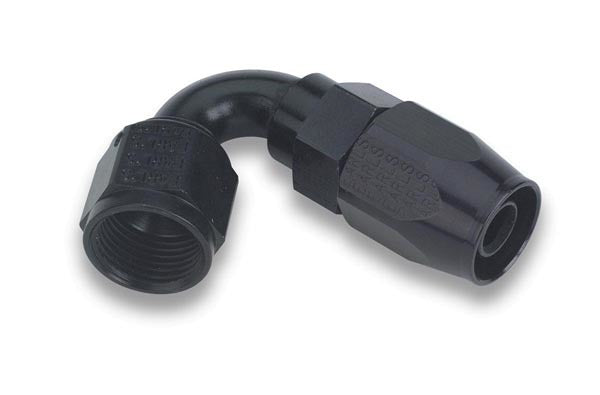 Fitting - Hose End - Ano-Tuff - Swivel-Seal - 120 Degree - 10 AN Hose to 10 AN Female Swivel - Aluminum - Black Anodized - Each