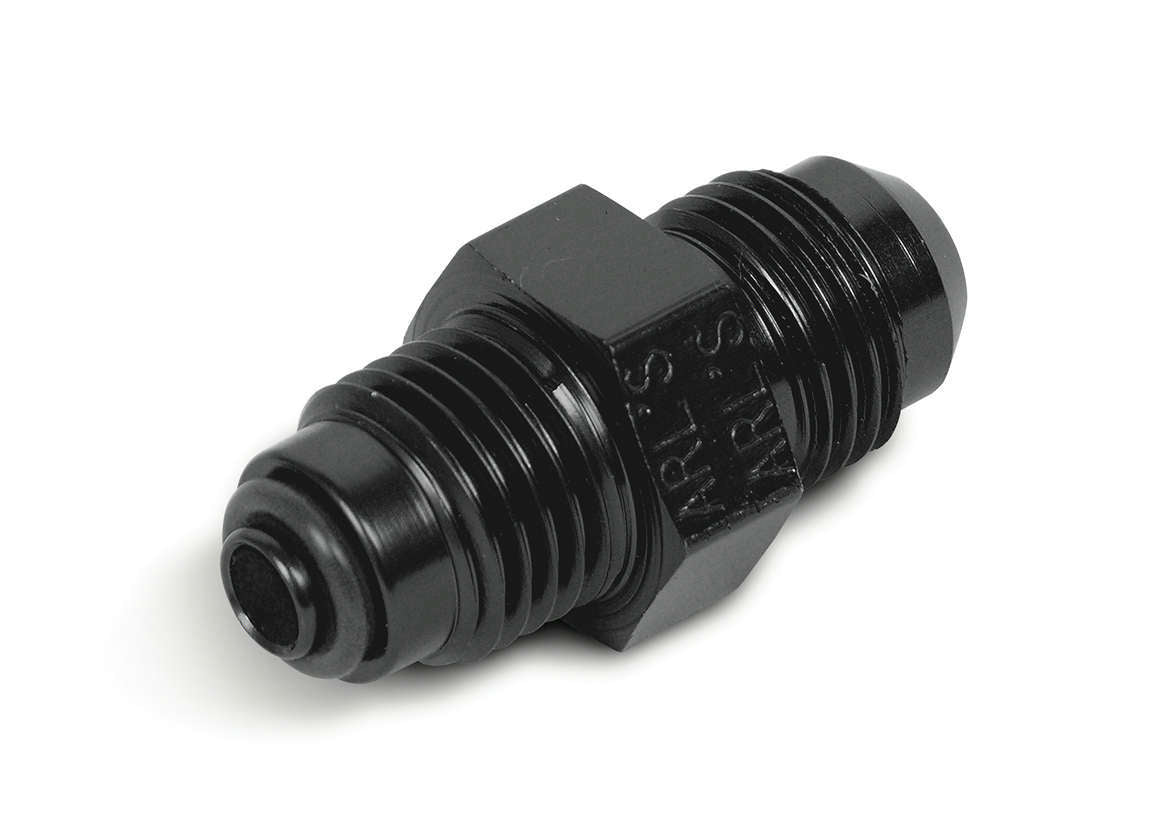 Fitting - Adapter - Straight - 6 AN Male to 16 mm x 1.50 Male O-Ring - Aluminum - Black Anodized - Each