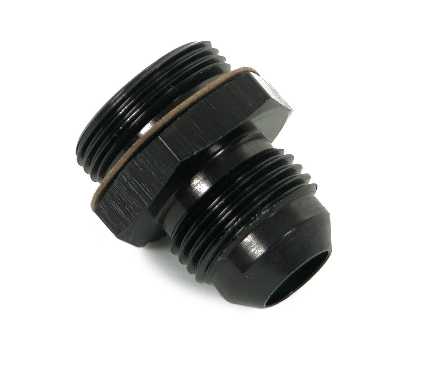 Carburetor Inlet Fitting - Straight - 8 AN Male to 7/8-20 in Male - Aluminum - Black Anodized - Holley Carburetors - Each