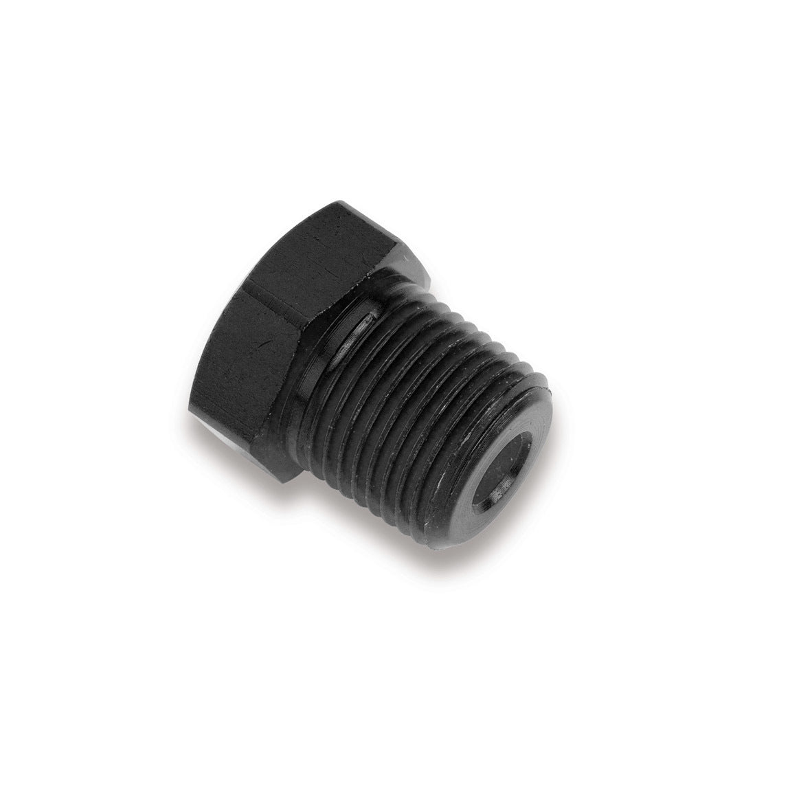 Fitting - Plug - 1/2 in NPT - Hex Head - Aluminum - Black Anodized - Each