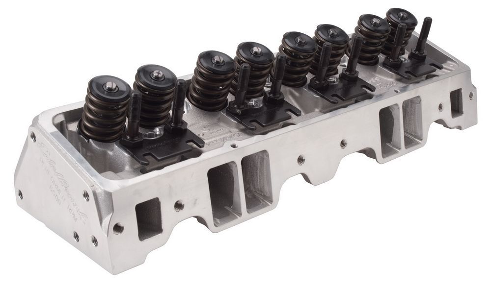 Cylinder Head - Performer RPM - Assembled - 2.020 / 1.600 in Valve - 195 cc Intake - 64 cc Chamber - 1.460 in Springs - Straight Plug - Aluminum - Small Block Chevy - Each