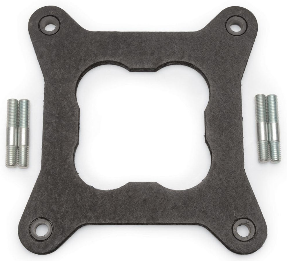 Carburetor Base Plate Gasket - 4-Barrel - Open - 0.313 in Thick - Insulator - Hardware Included - Composite - Square Bore - Kit