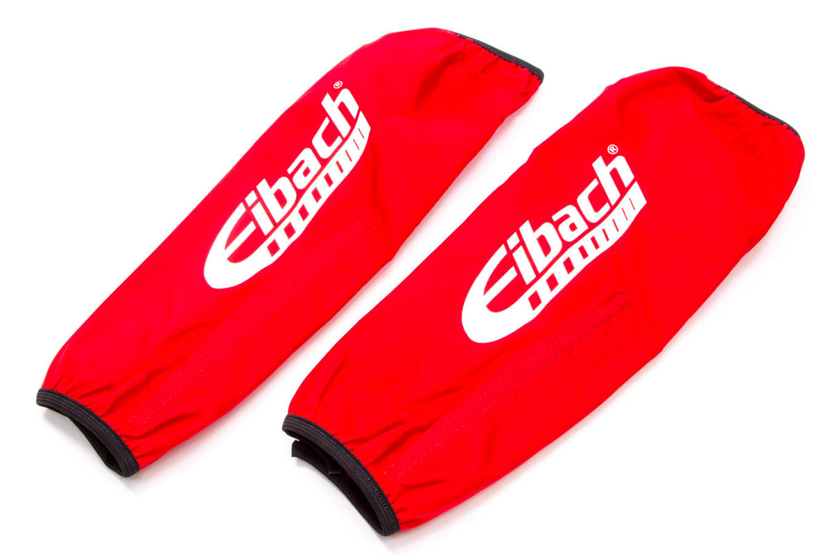 Shock Cover - 12-14 in Long - 2.500-3.000 in ID XT Barrel Coil-Cover - Elastic Ends - Hook and Loop Closure - Nylon - Red - Eibach Shocks - Pair