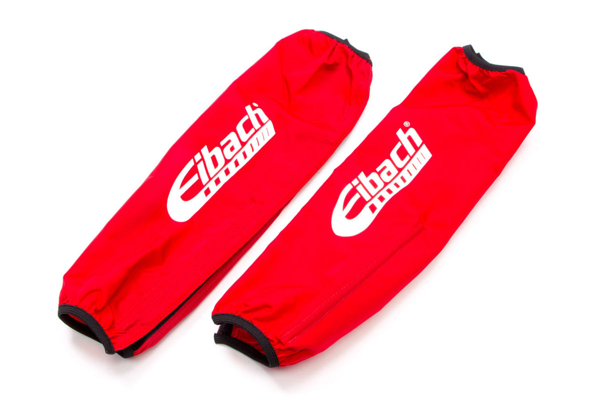 Shock Cover - 14-16 in Long - 2.500-3.000 in ID XT Barrel Coil-Cover - Elastic Ends - Hook and Loop Closure - Nylon - Red - Eibach Shocks - Pair