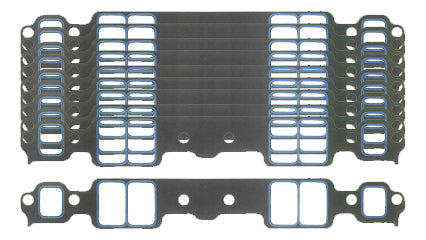 Intake Manifold Gasket - Printoseal - 0.06 in Thick - 1.28 x 2.09 in Rectangular Port - Composite - Small Block Chevy - Set of 10