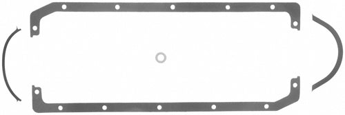 Oil Pan Gasket - 0.094 in Thick - Multi-Piece - Steel Core Rubber Coated Fiber - Aftermarket Block - Small Block Chevy - Kit
