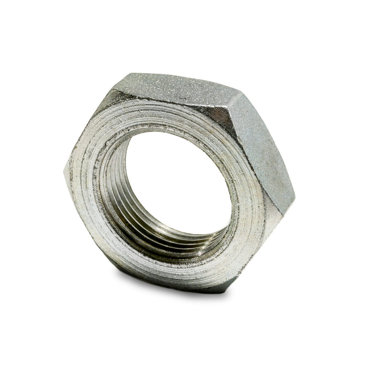 Jam Nut - 3/4-19 in Right Hand Thread - 15/16 in Hex - Steel - Zinc Oxide - Each