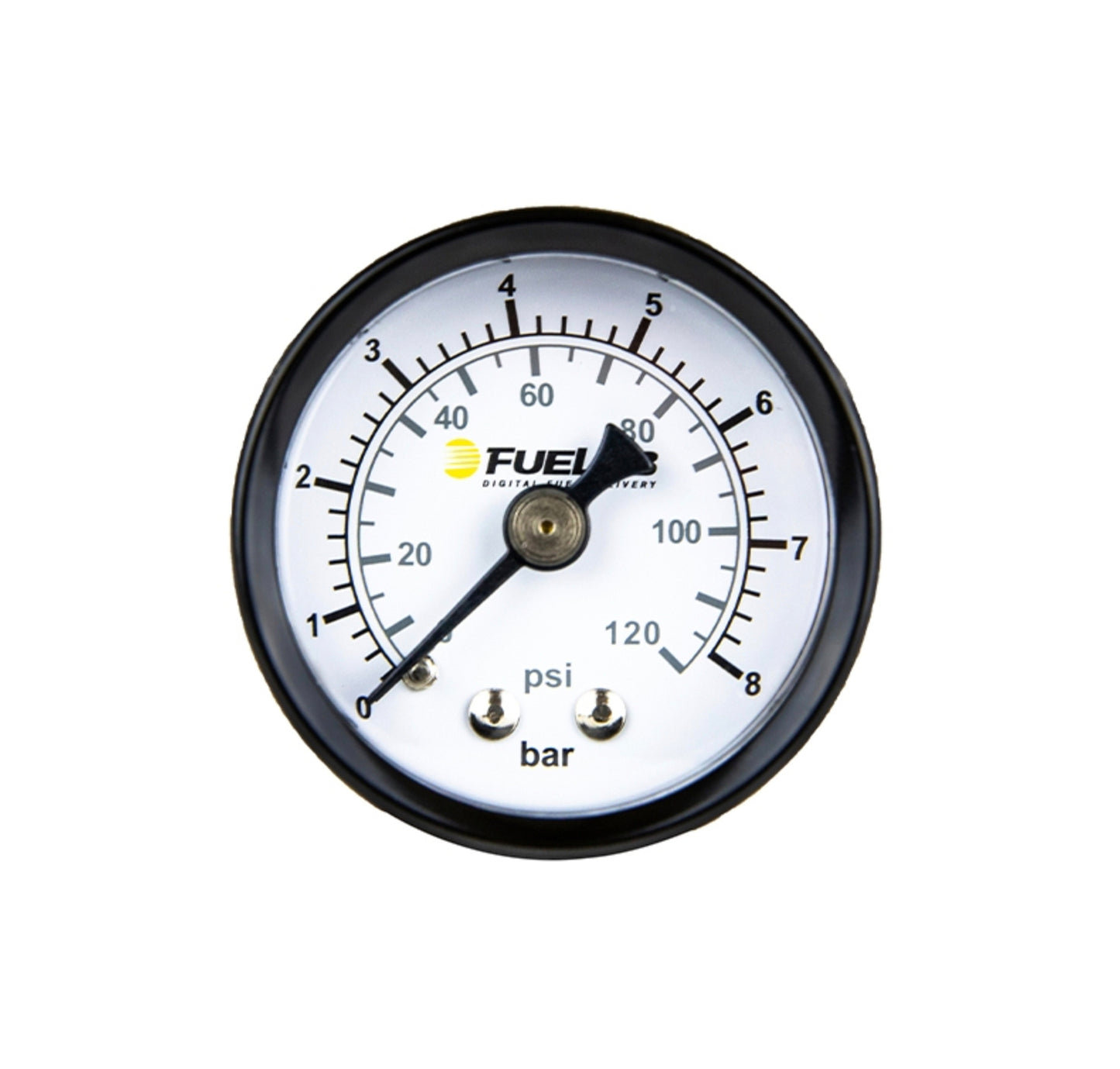 Fuel Pressure Gauge - 0-8 BAR / 0-120 psi - Mechanical - Analog - Full Sweep - 1-1/2 in Diameter - White Face - Each