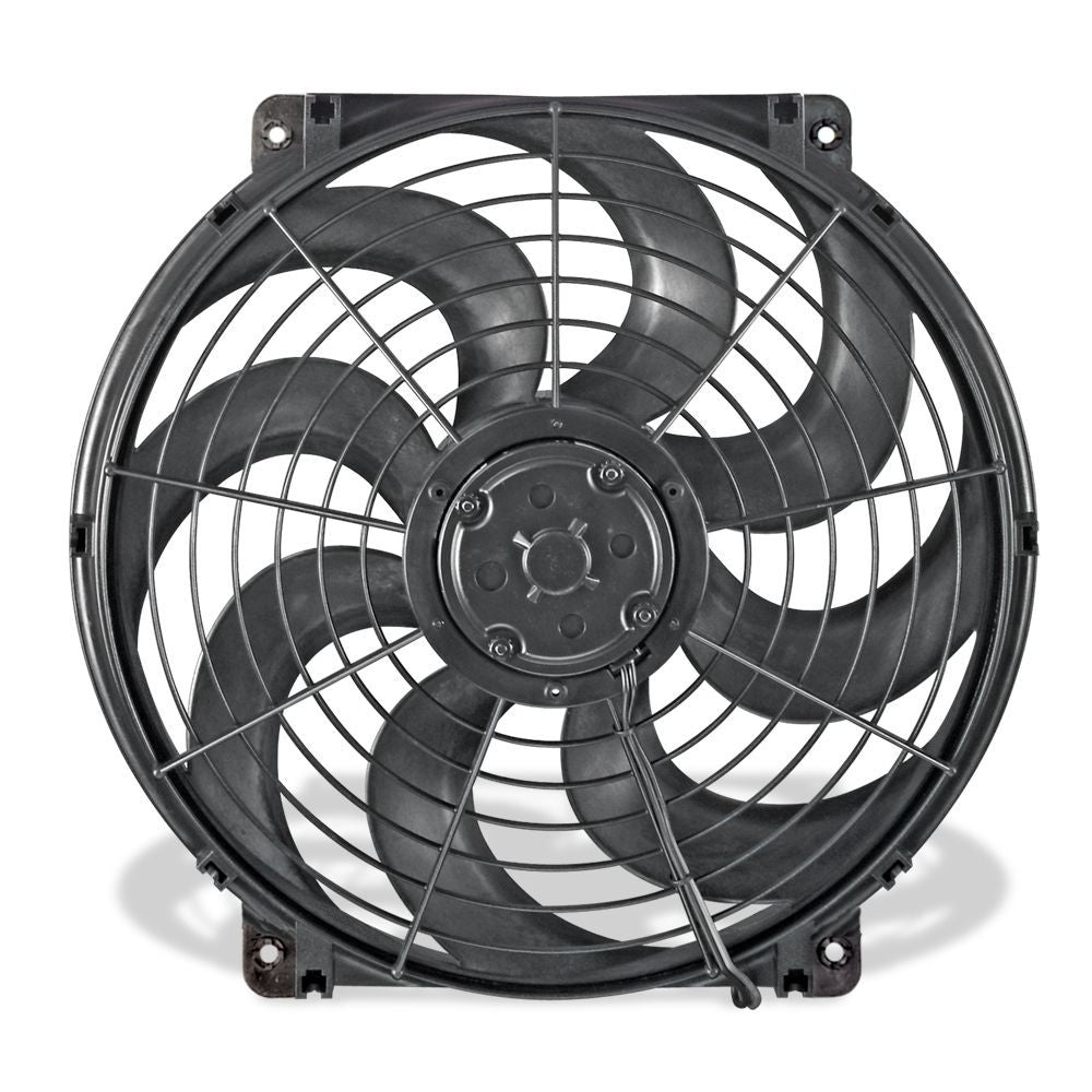 Electric Cooling Fan - S-Blade - 16 in Fan - Push / Pull - 2500 CFM - 24V - Curved Blade - 16-5/8 in x 15-3/4 in x 3-3/4 in Thick - Plastic - Each