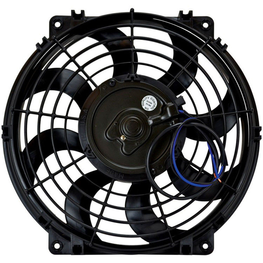 Electric Cooling Fan - Black Magic S-Blade - 12 in Fan - Push / Pull - 925 CFM - 12V - Curved Blade - 12-5/8 x 11-3/4 in - 2-5/8 in Thick - Plastic - Each