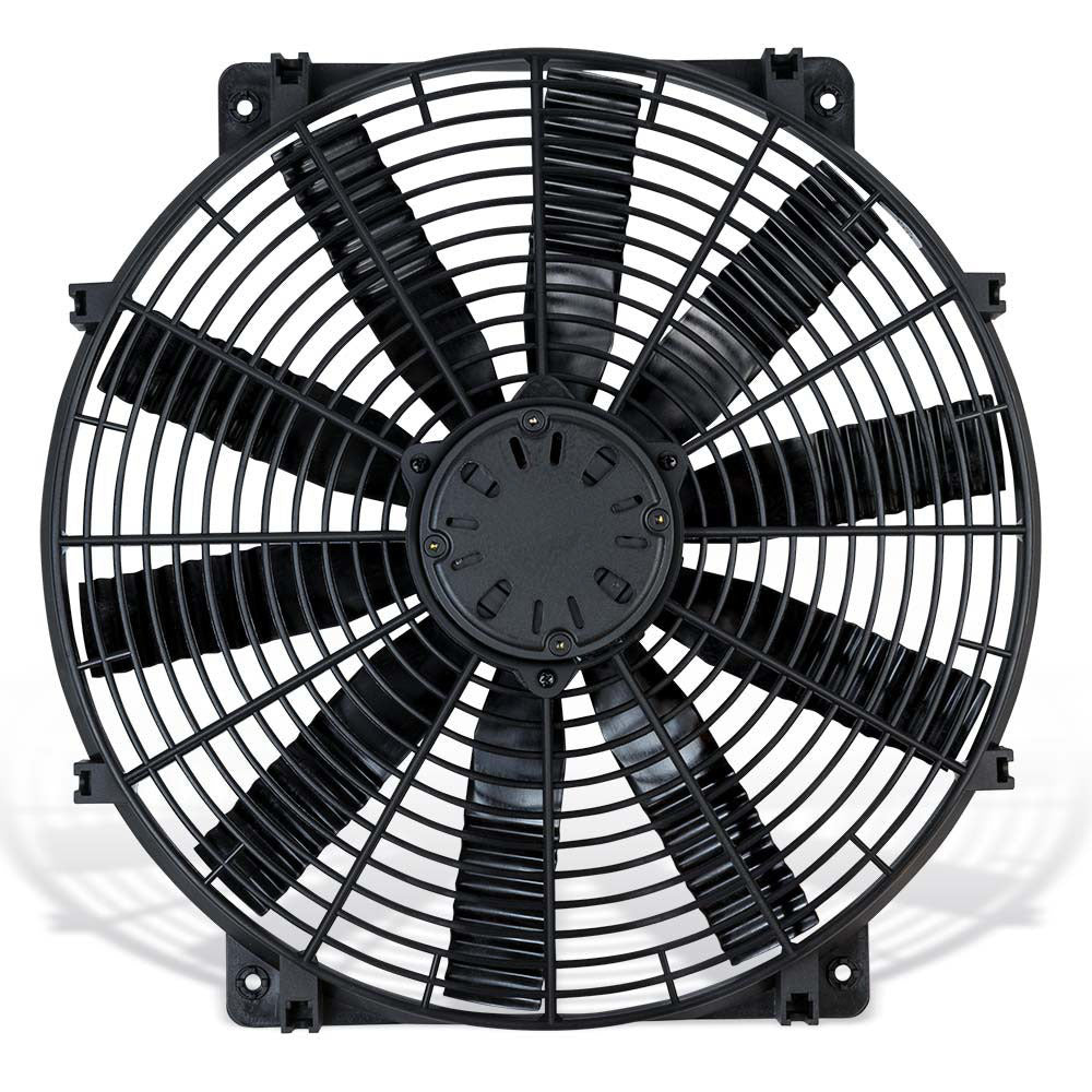 Electric Cooling Fan - LoBoy - 16 in Fan - Pusher - 3000 CFM - 12V - Straight Blade - 16 x 16-1/2 in - 3-3/16 in Thick - Plastic - Kit