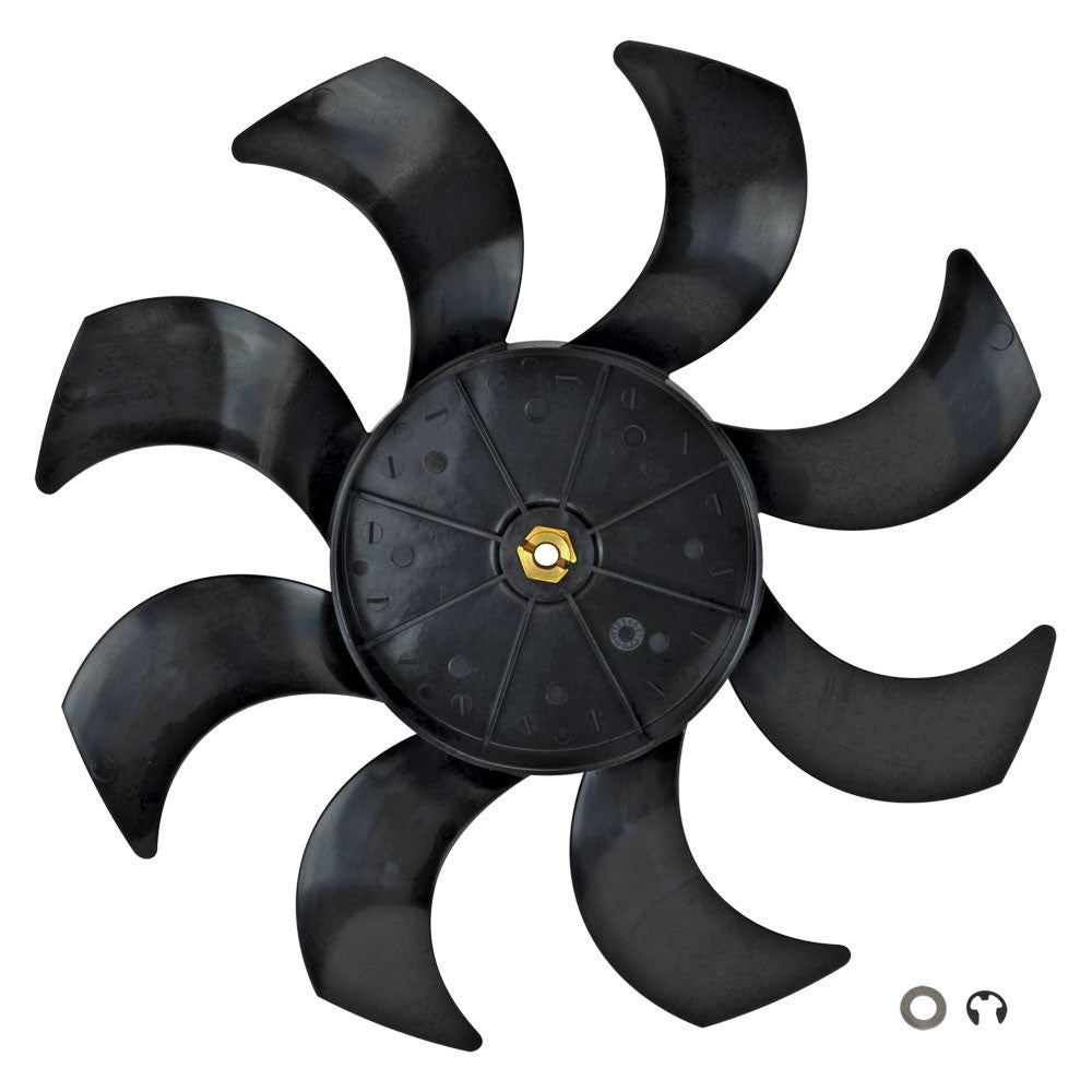 Electric Fan Blade - Replacement - 12 in - Curved Blade - Plastic - Black - Flex-A-Lite Electric Fans - Each