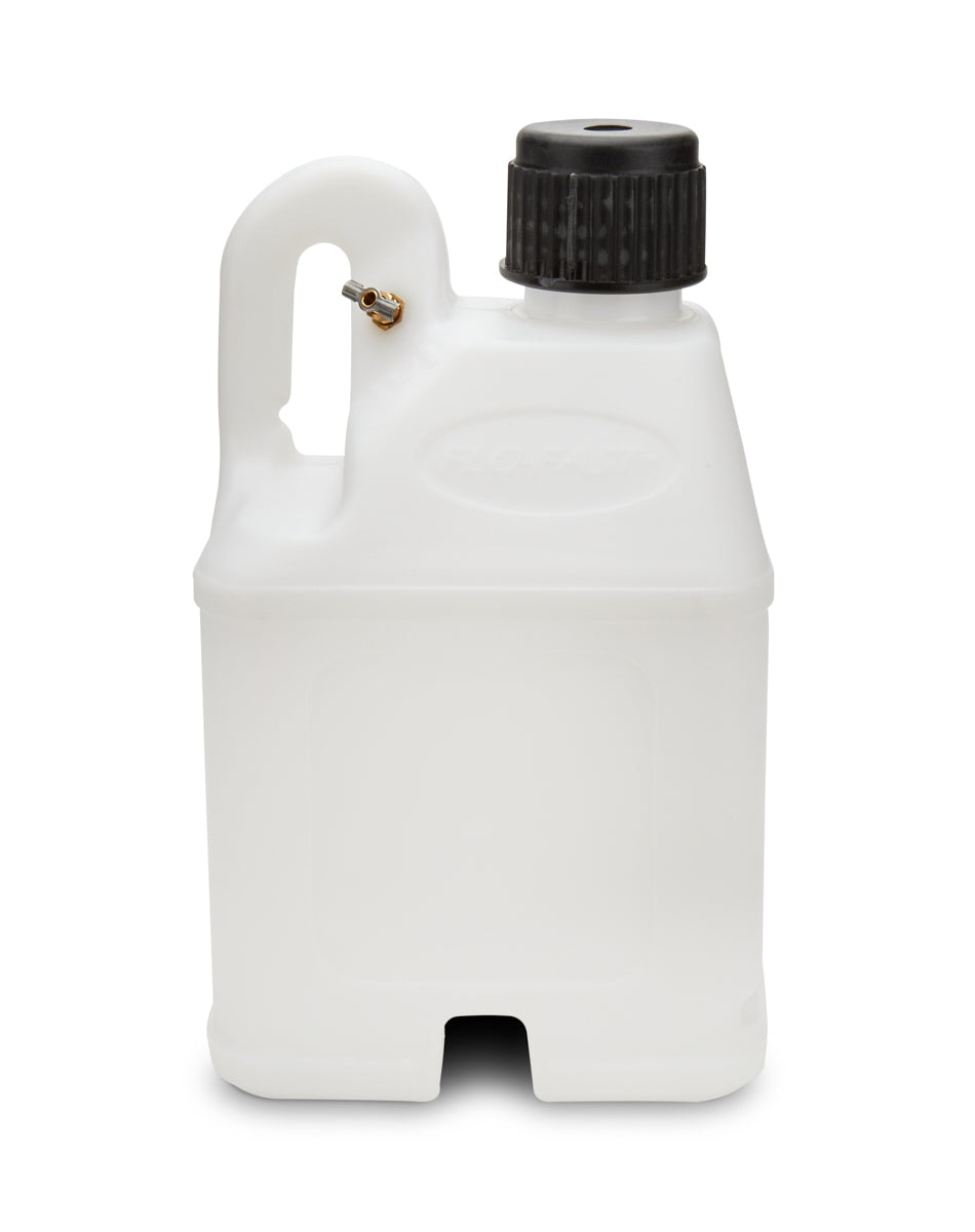 Utility Jug - Stackable - 5 gal - 11 x 11.25 x 18.5 in Tall - O-Ring Seal Cap - Petcock Vent - Square - Plastic - White - Each