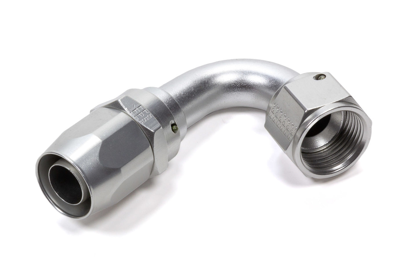 Fitting - Hose End - 3000 Series - 120 Degree - 12 AN Hose to 12 AN Male - Swivel - Aluminum - Clear Anodized - Each