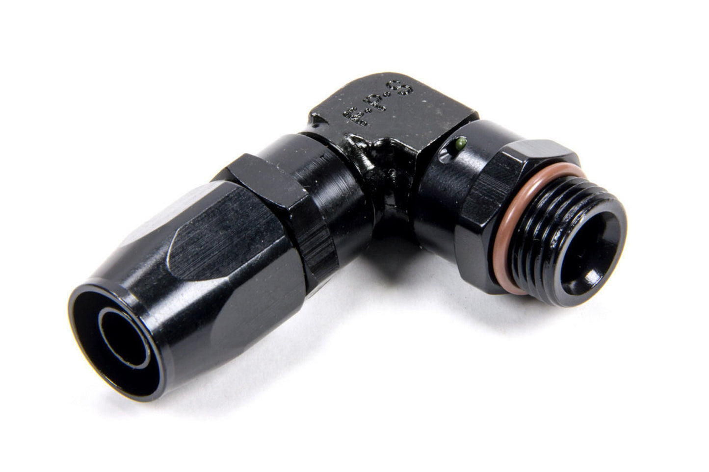 Fitting - Hose End - 3000 Series - 90 Degree - 10 AN Hose to 10 AN Male O-Ring - Aluminum - Black Anodized - Each
