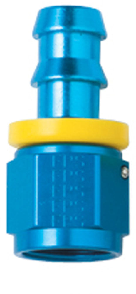 Fitting - Hose End - 8000 Series Push-Lite - Straight - 10 AN Hose Barb to 10 AN Female - Aluminum - Blue Anodized - Each