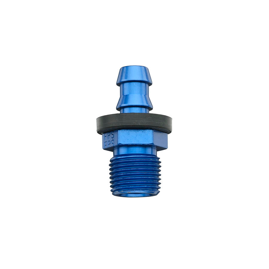 Fitting - Adapter - 8000 Series - Straight - 3/8 in NPT Male to 6 AN Hose Barb - Aluminum - Blue Anodized - Each