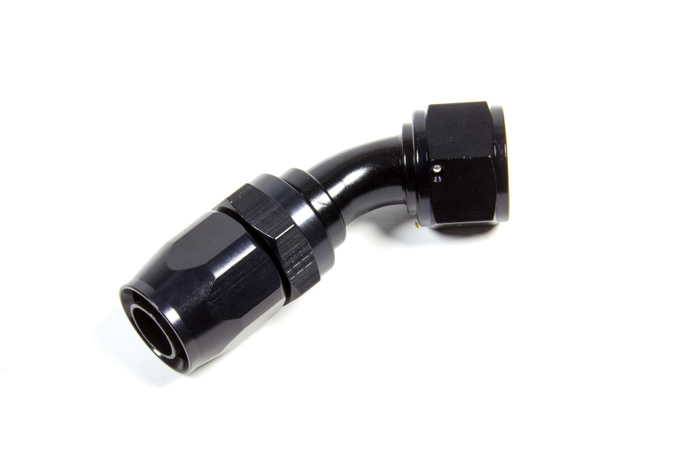 Fitting - Hose End - 2000 Series Pro-Flow - 45 Degree - 12 AN Hose to 10 AN Female - Aluminum - Black Anodized - Each