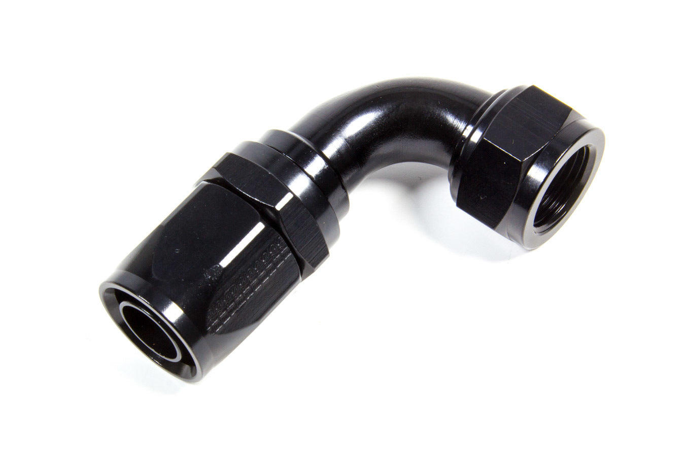 Fitting - Hose End - 2000 Series Pro-Flow - 90 Degree - 16 AN Hose to 12 AN Female - Aluminum - Black Anodized - Each