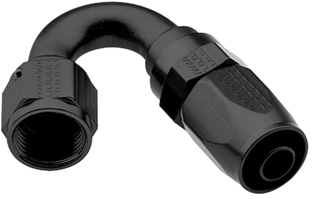 Fitting - Hose End - 2000 Series Pro-Flow - 150 Degree - 4 AN Hose to 4 AN Female - Aluminum - Black Anodized - Each
