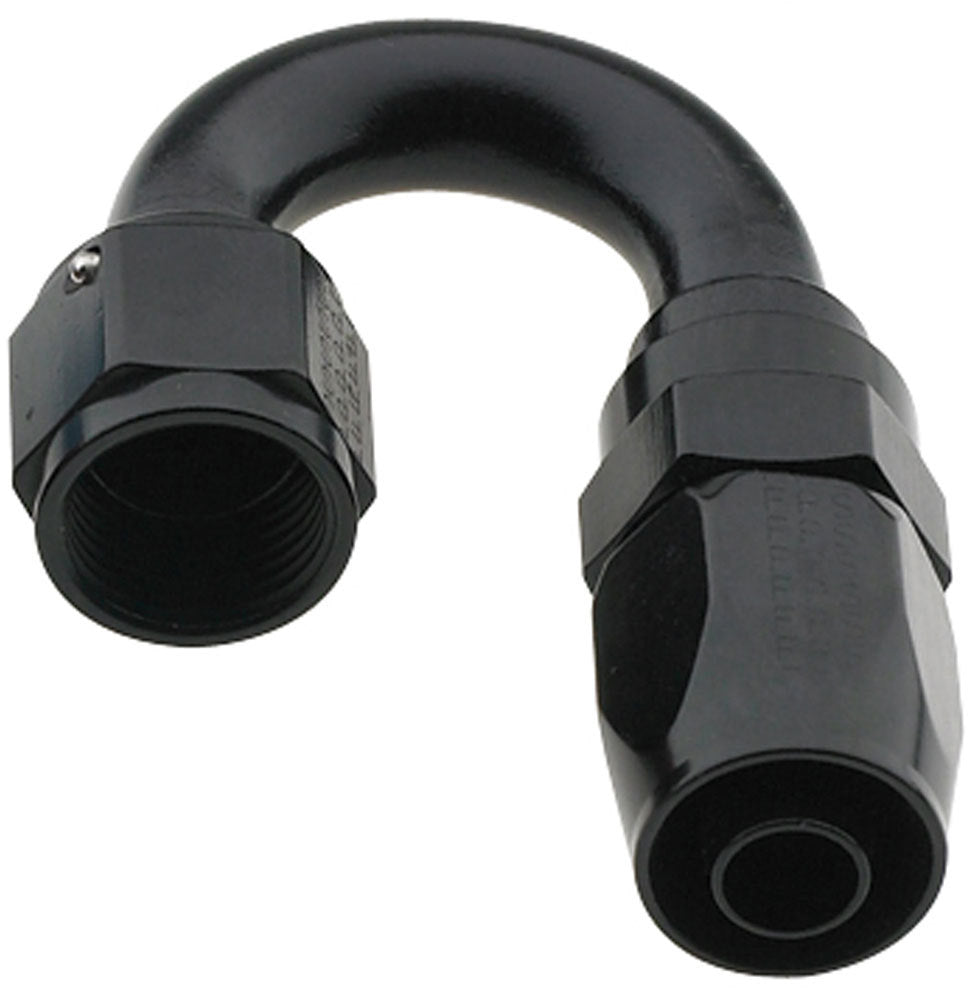 Fitting - Hose End - 2000 Series Pro-Flow - 180 Degree - 12 AN Hose to 12 AN Female - Swivel - Aluminum - Black Anodized - Each