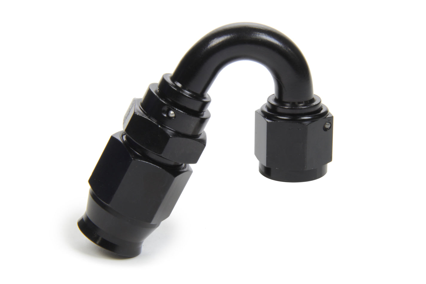 Fitting - Hose End - Race-Rite - PTFE Hose - 150 Degree - 8 AN Hose to 8 AN Female - Swivel - Aluminum - Black Anodized - Each