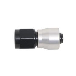 Fitting - Hose End - Sport-Crimp - Straight - 4 AN Hose Barb to 4 AN Female - Swivel - Black / Clear Anodized - Each
