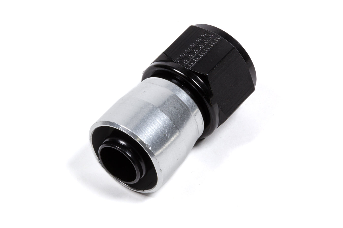 Fitting - Hose End - Sport-Crimp - Straight - 12 AN Hose to 12 AN Female - Aluminum - Black / Silver Anodized - Each