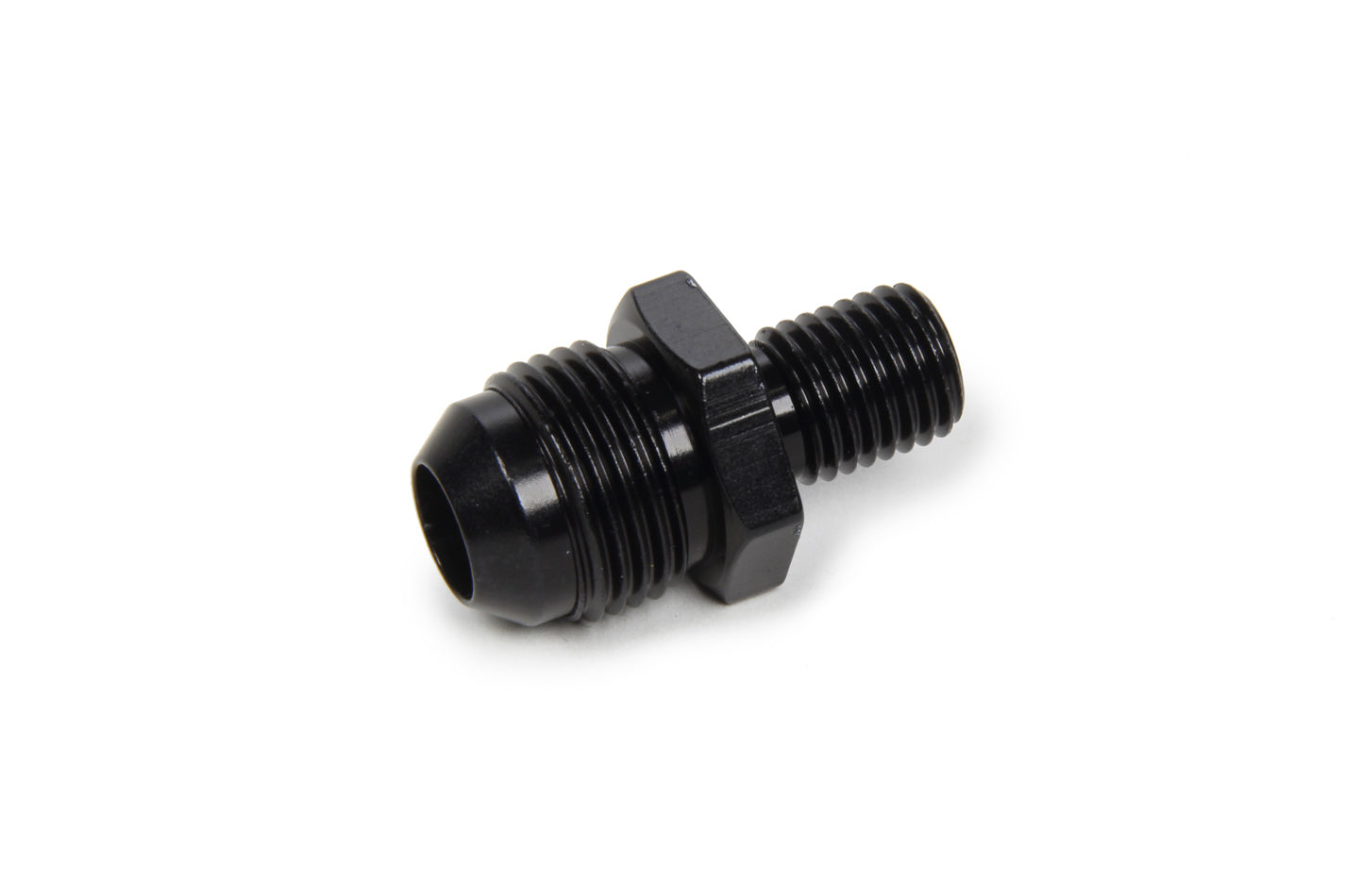 Fitting - Adapter - Straight - 8 AN Male to 12mm x 1.50 Male - Aluminum - Black Anodized - Each