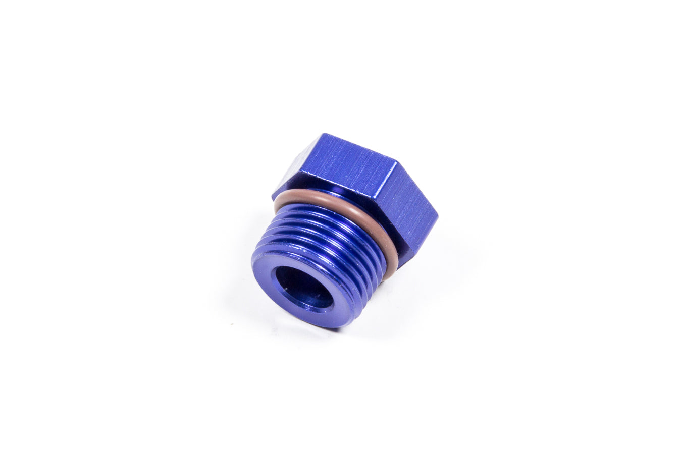 Fitting - Plug - 8 AN - O-Ring - Hex Head - Aluminum - Blue Anodized - Each