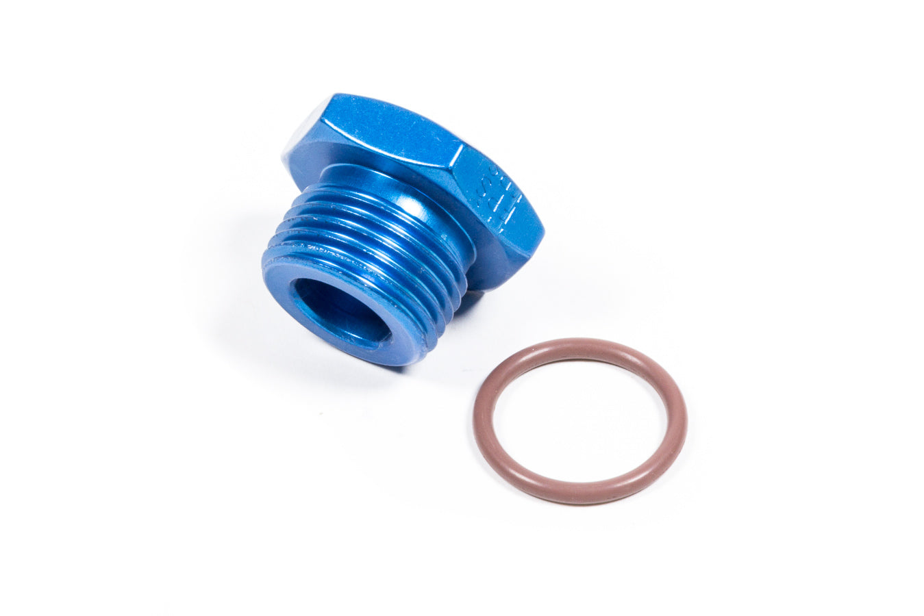 Fitting - Plug - 10 AN - O-Ring - Hex Head - Aluminum - Blue Anodized - Each