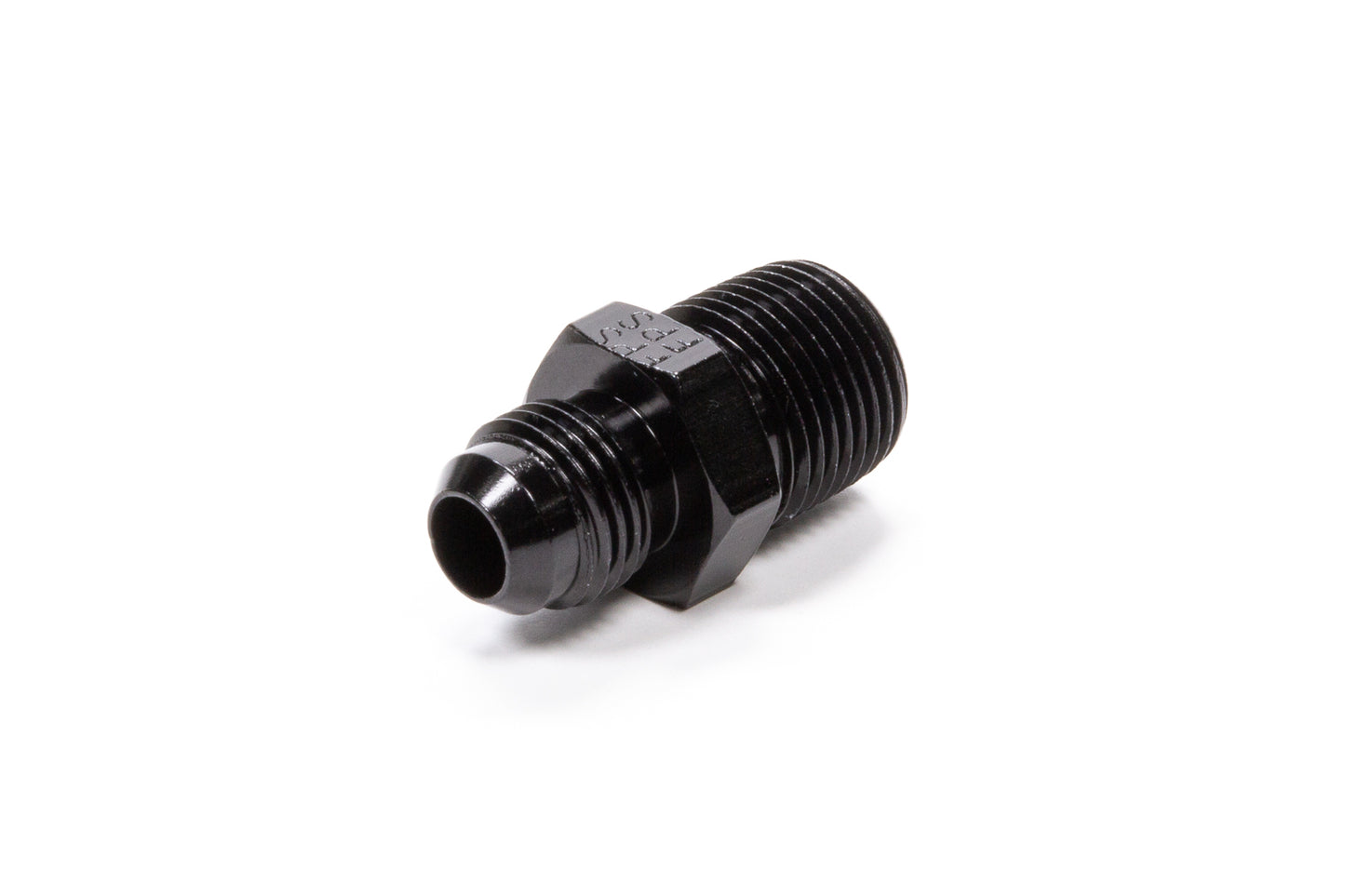 Fitting - Adapter - Straight - 6 AN Male to 3/8 in NPT Male - Aluminum - Black Anodized - Each