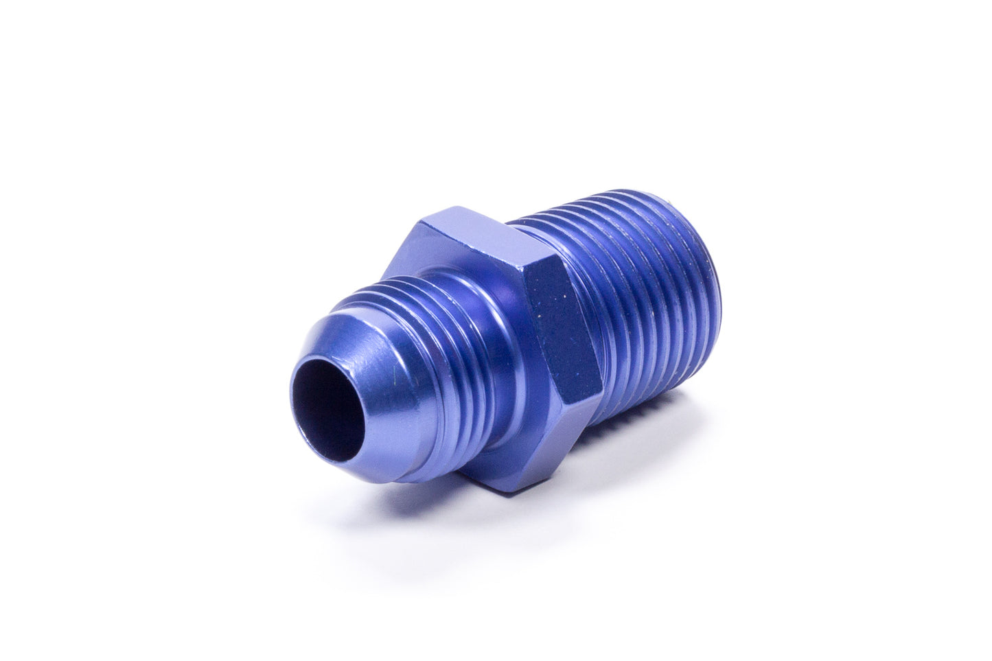 Fitting - Adapter - Straight - 8 AN Male to 1/2 in NPT Male - Aluminum - Blue Anodized - Each