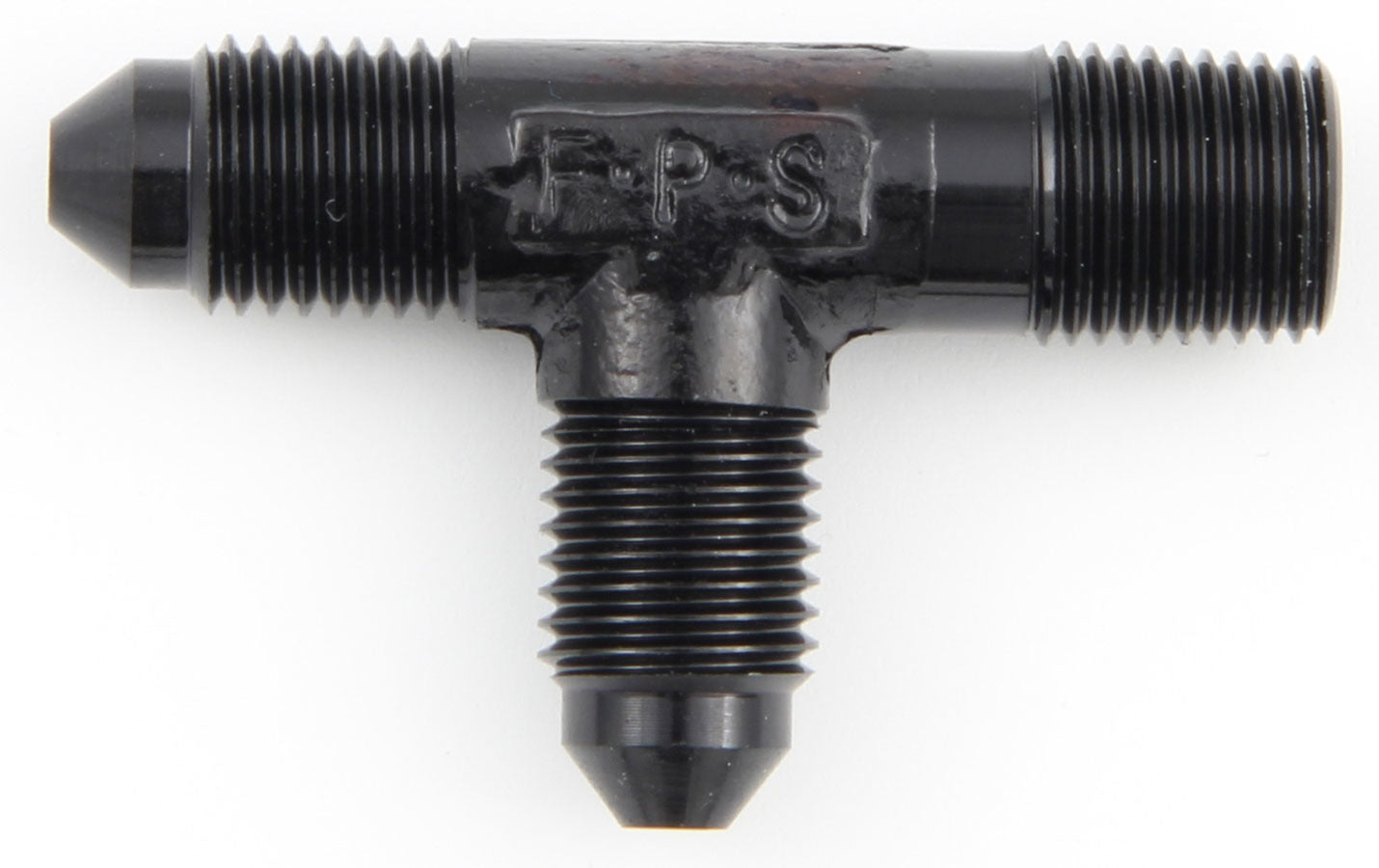 Fitting - Adapter Tee - 1/8 in NPT Male x 3 AN Male x 3 AN Male - Aluminum - Black Anodized - Each